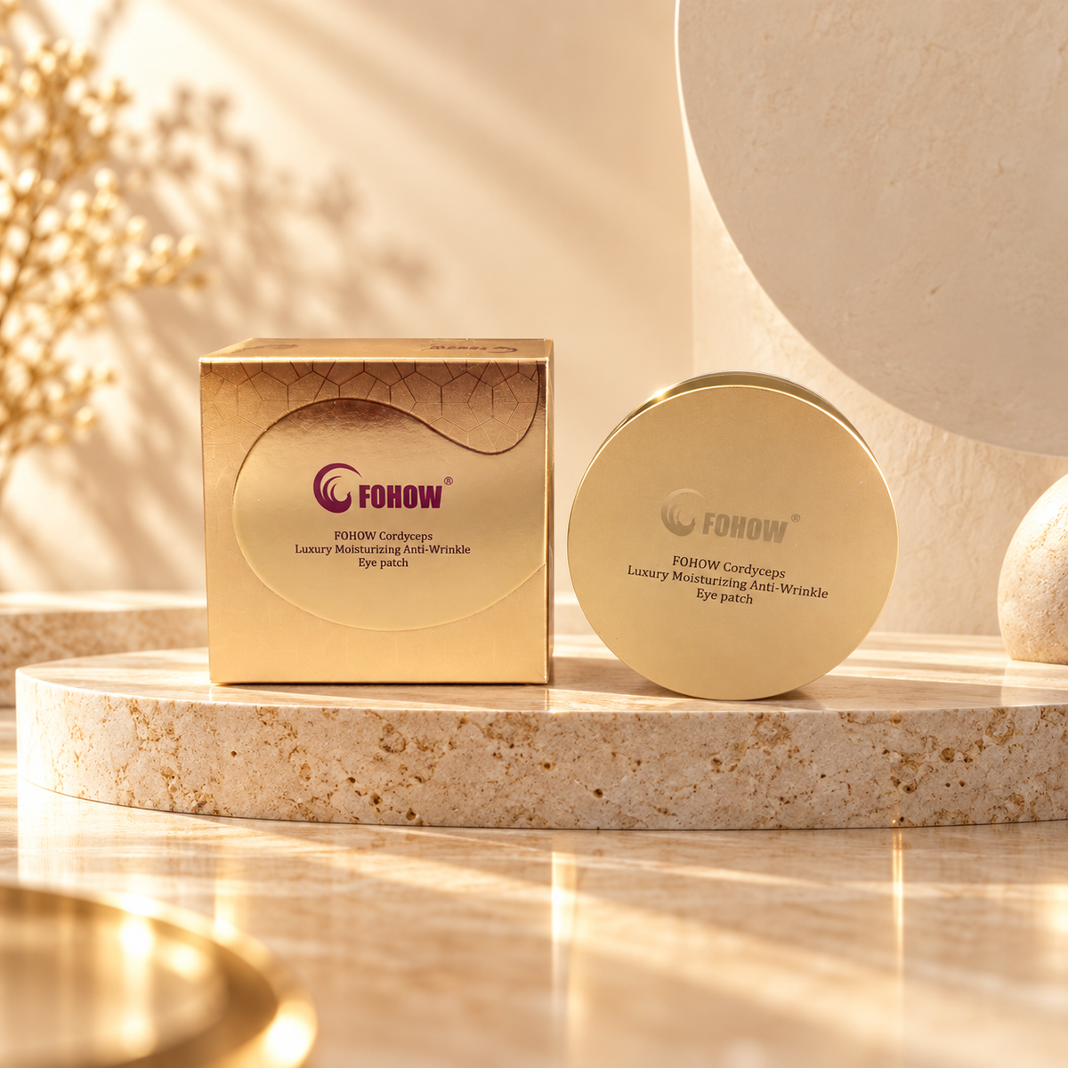 Fohow Plasture Hidratant de Lux cu Cordyceps pentru Ridurile din Jurul Ochilor
