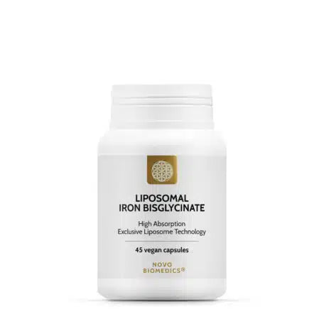 Supliment Fier Lipozomal, Liposomal Iron Bisglycinate, 45 capsule vegane, Novo Biomedics