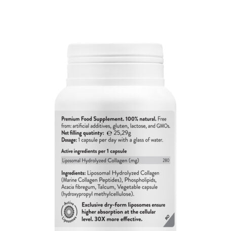 Supliment Colagen Marin, Liposomal Collagen Restore, 45 Capsule vegane, 280 mg Complex, Novo Biomedics