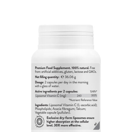 Supliment Vitamina C, Liposomal Vit C Gold, 60 Capsule vegane, 240 mg Complex, Novo Biomedics