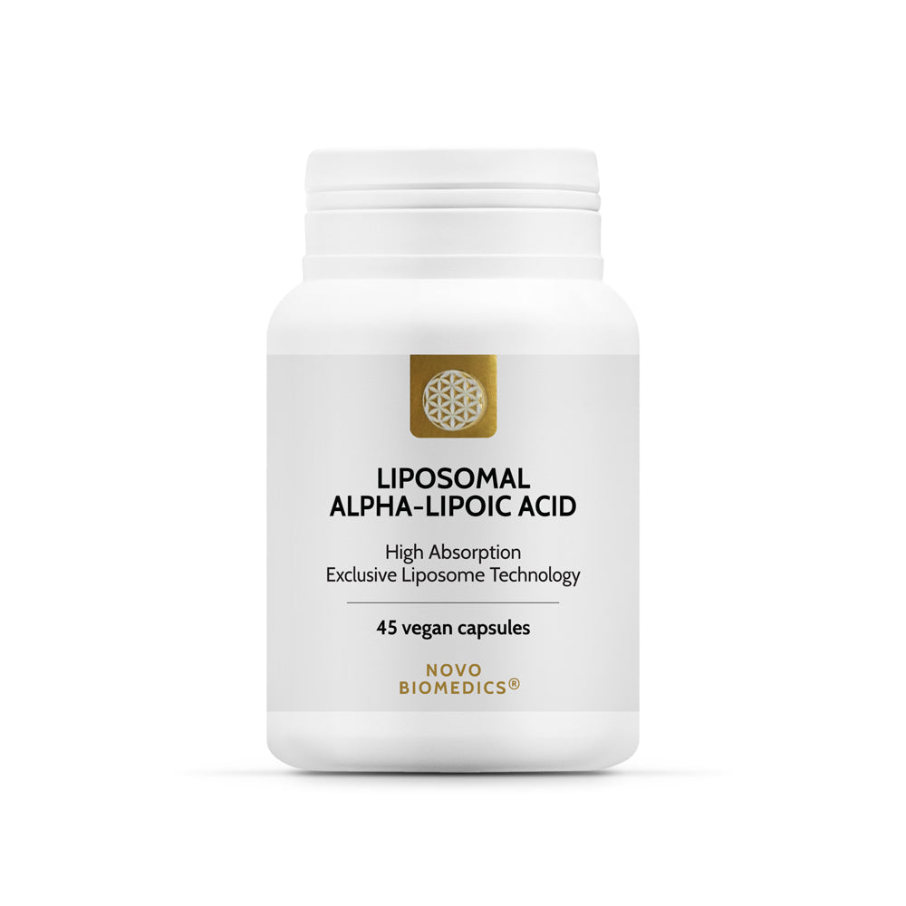 Supliment Acid Alfa-Lipoic, Liposomal Alpha-Lipoic Acid, 45 Capsule vegane, 120 mg Complex, Novo Biomedics